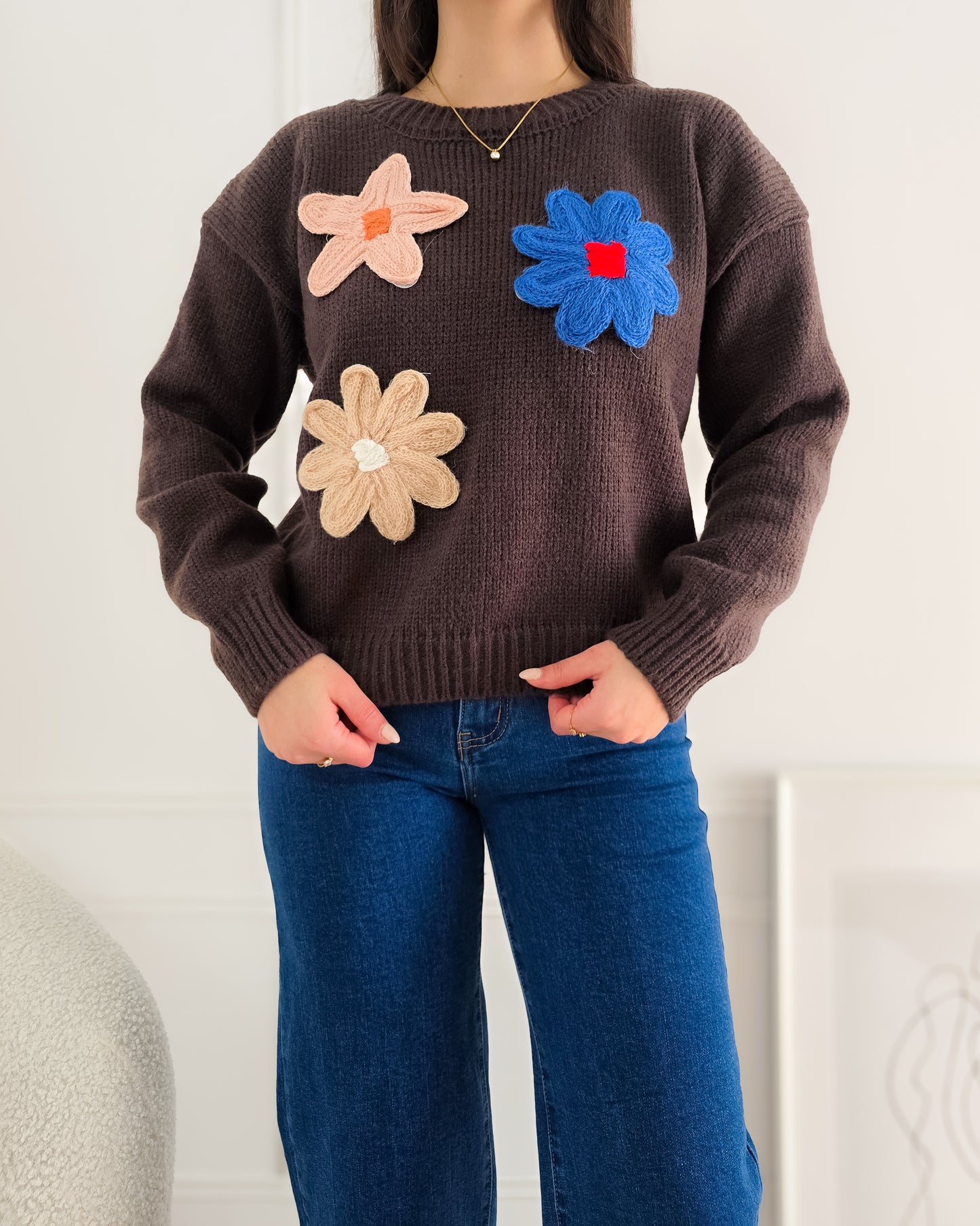 CAMISOLA FLORES CASTANHO