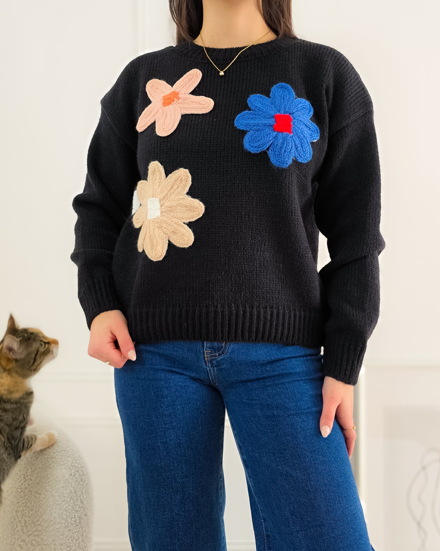 CAMISOLA FLORES PRETO