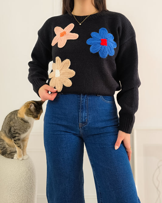 CAMISOLA FLORES PRETO