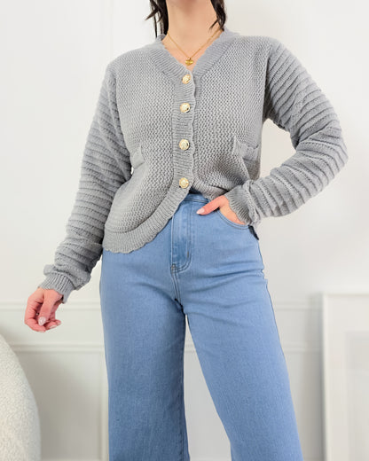 CARDIGAN ERICA CINZA