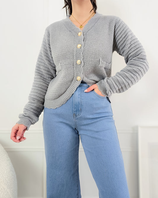 CARDIGAN ERICA CINZA