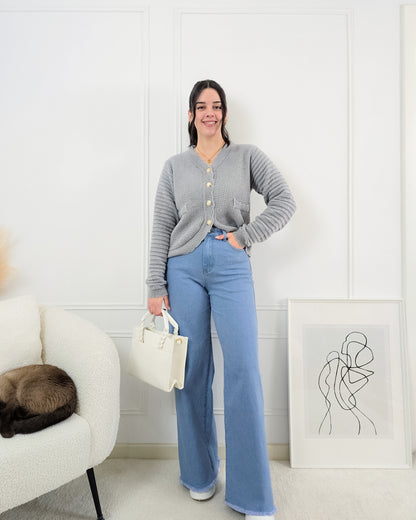 CARDIGAN ERICA CINZA