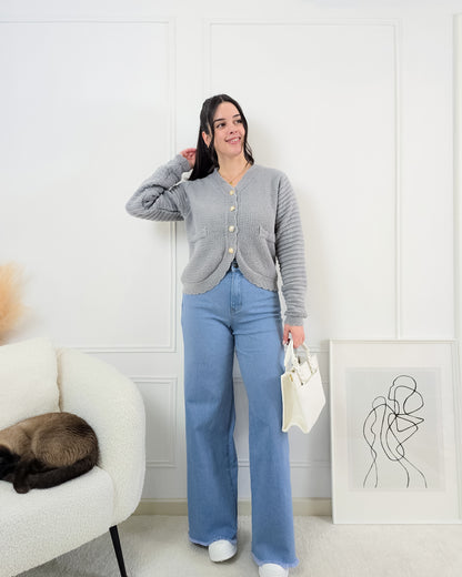 CARDIGAN ERICA CINZA