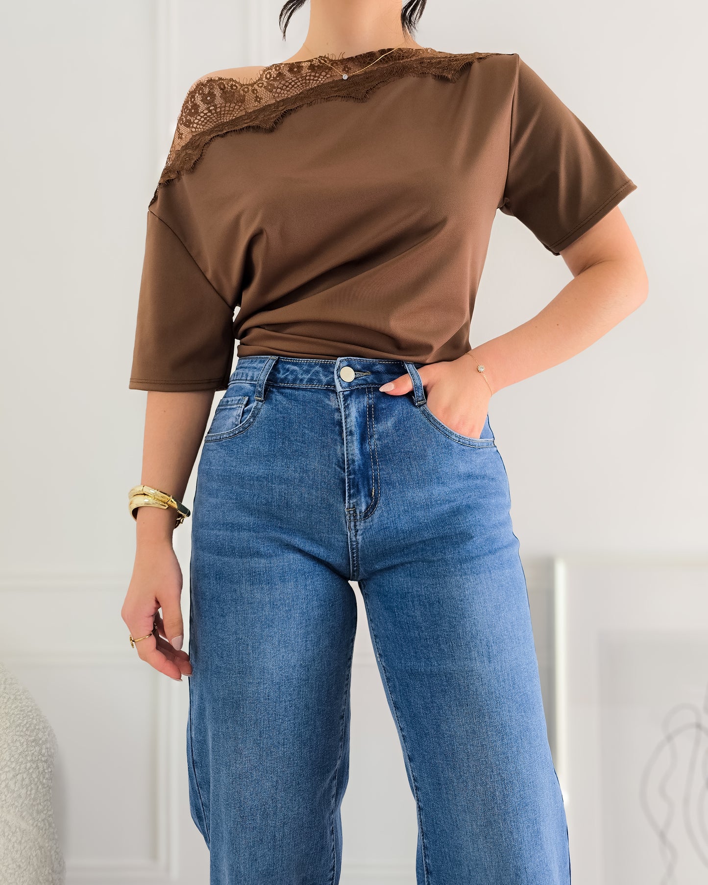 BLUSA JADE CASTANHO