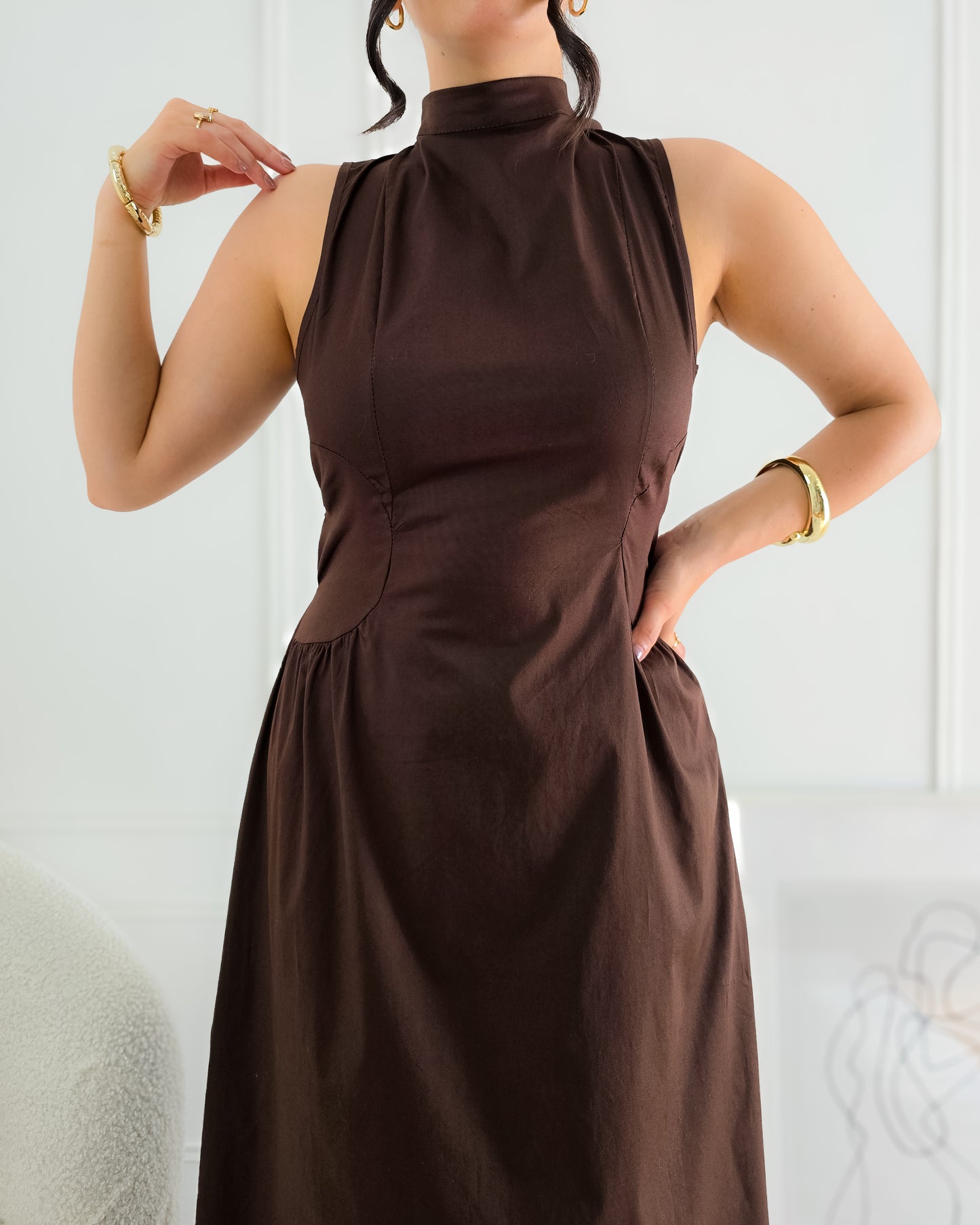 VESTIDO ANA CASTANHO