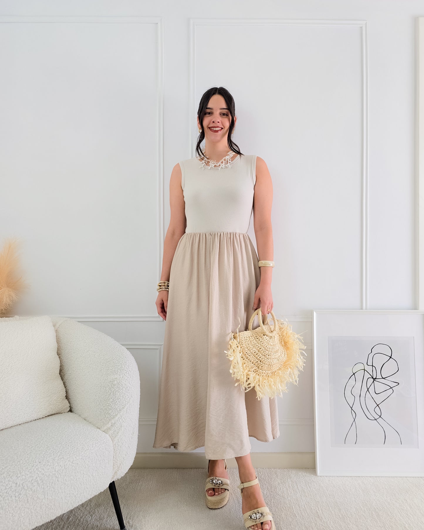 VESTIDO BELA BEGE