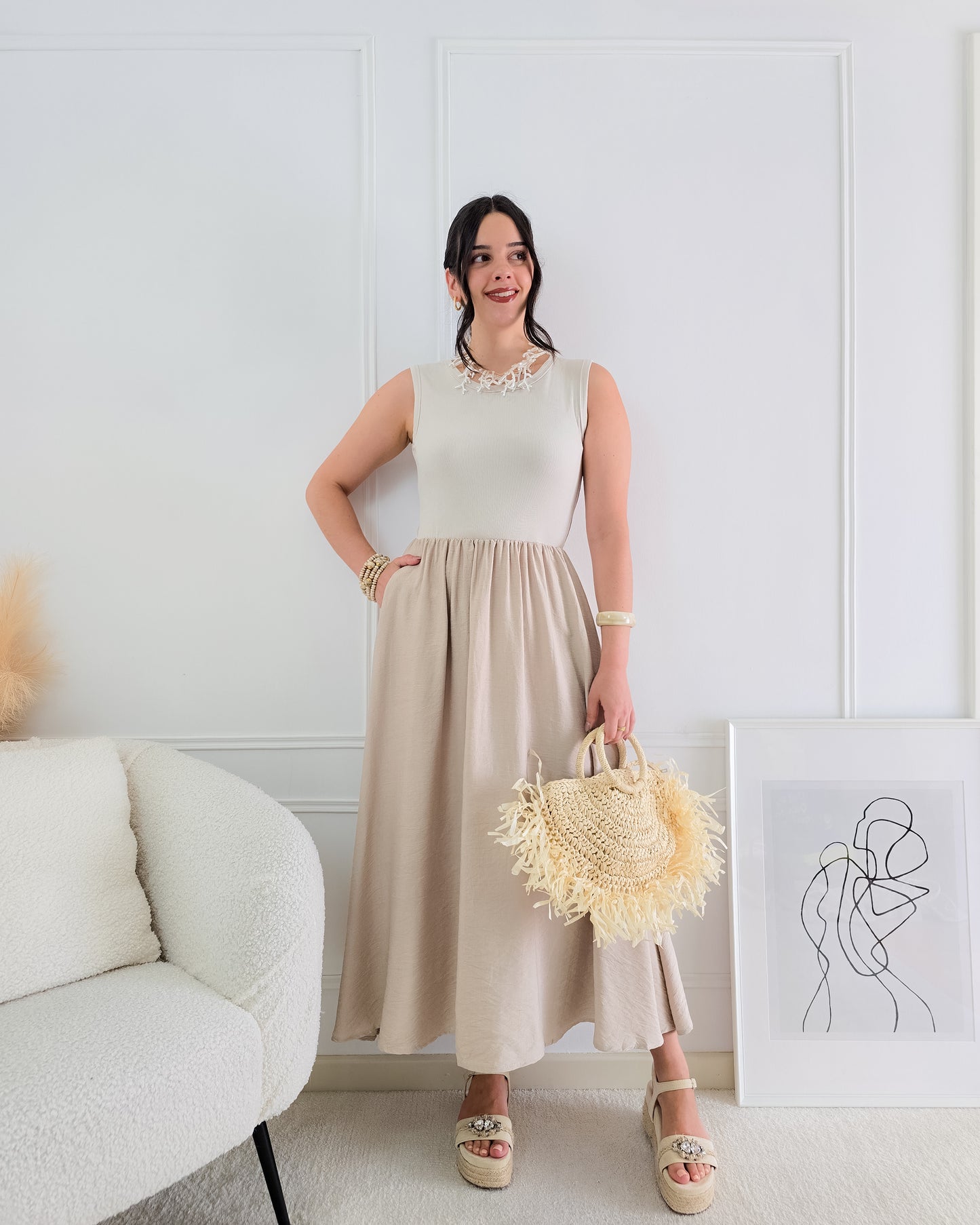 VESTIDO BELA BEGE