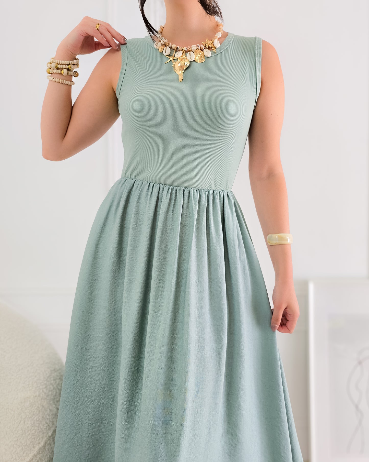 VESTIDO BELA VERDE ÁGUA