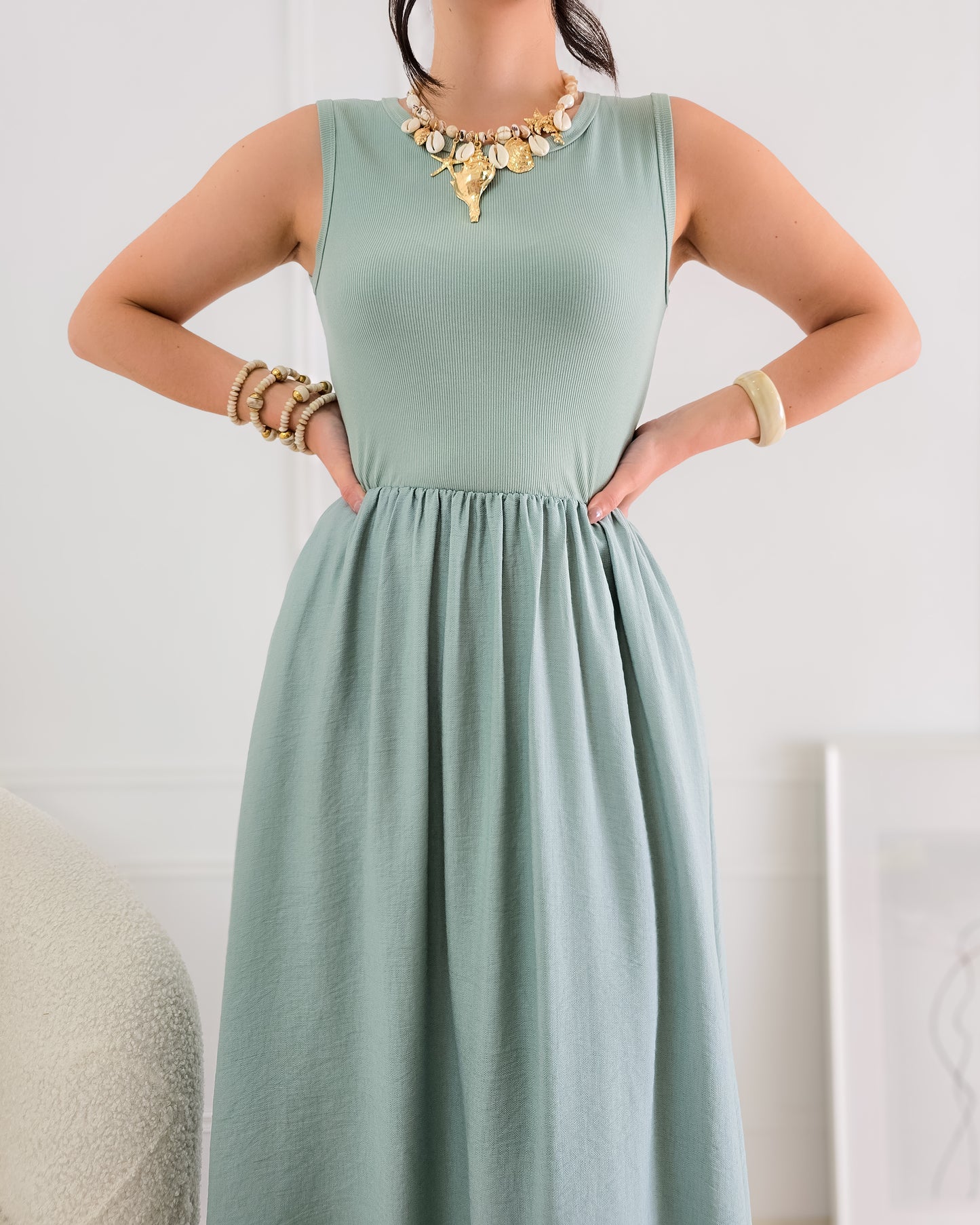 VESTIDO BELA VERDE ÁGUA