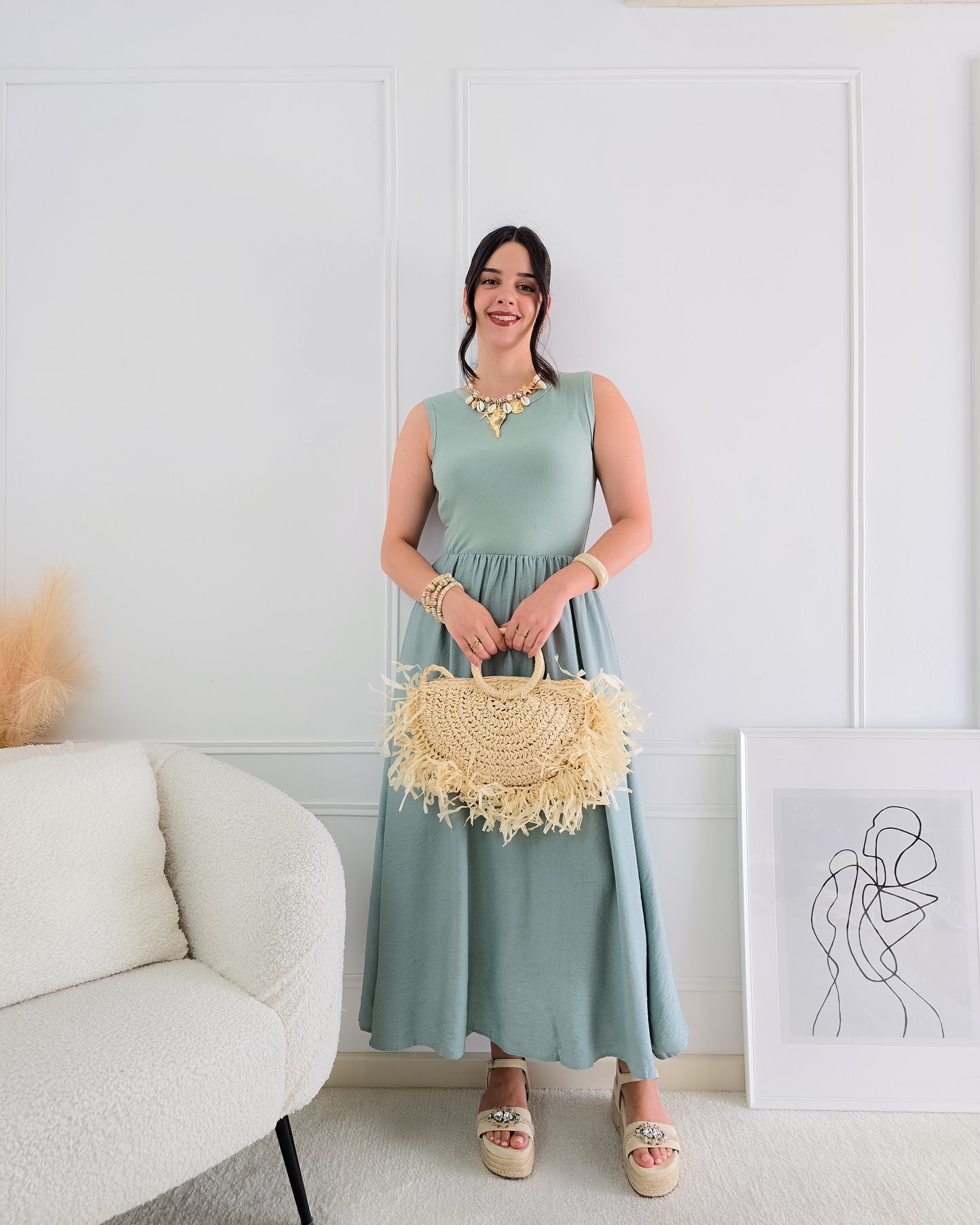 VESTIDO BELA VERDE ÁGUA