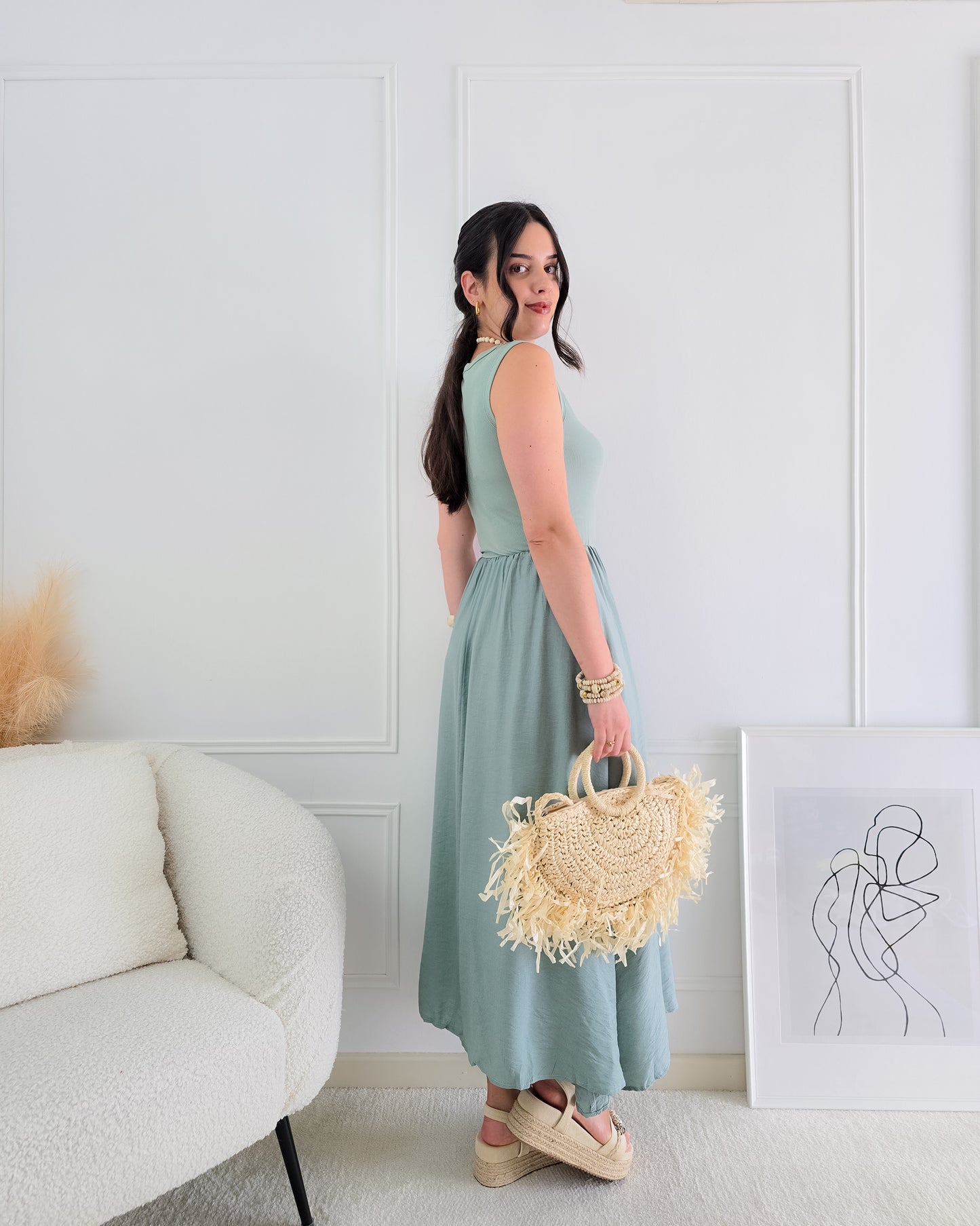 VESTIDO BELA VERDE ÁGUA