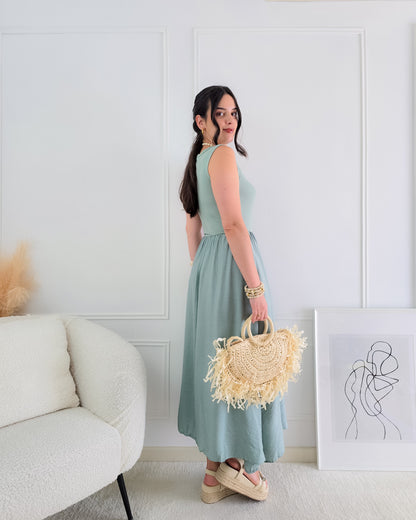 VESTIDO BELA VERDE ÁGUA