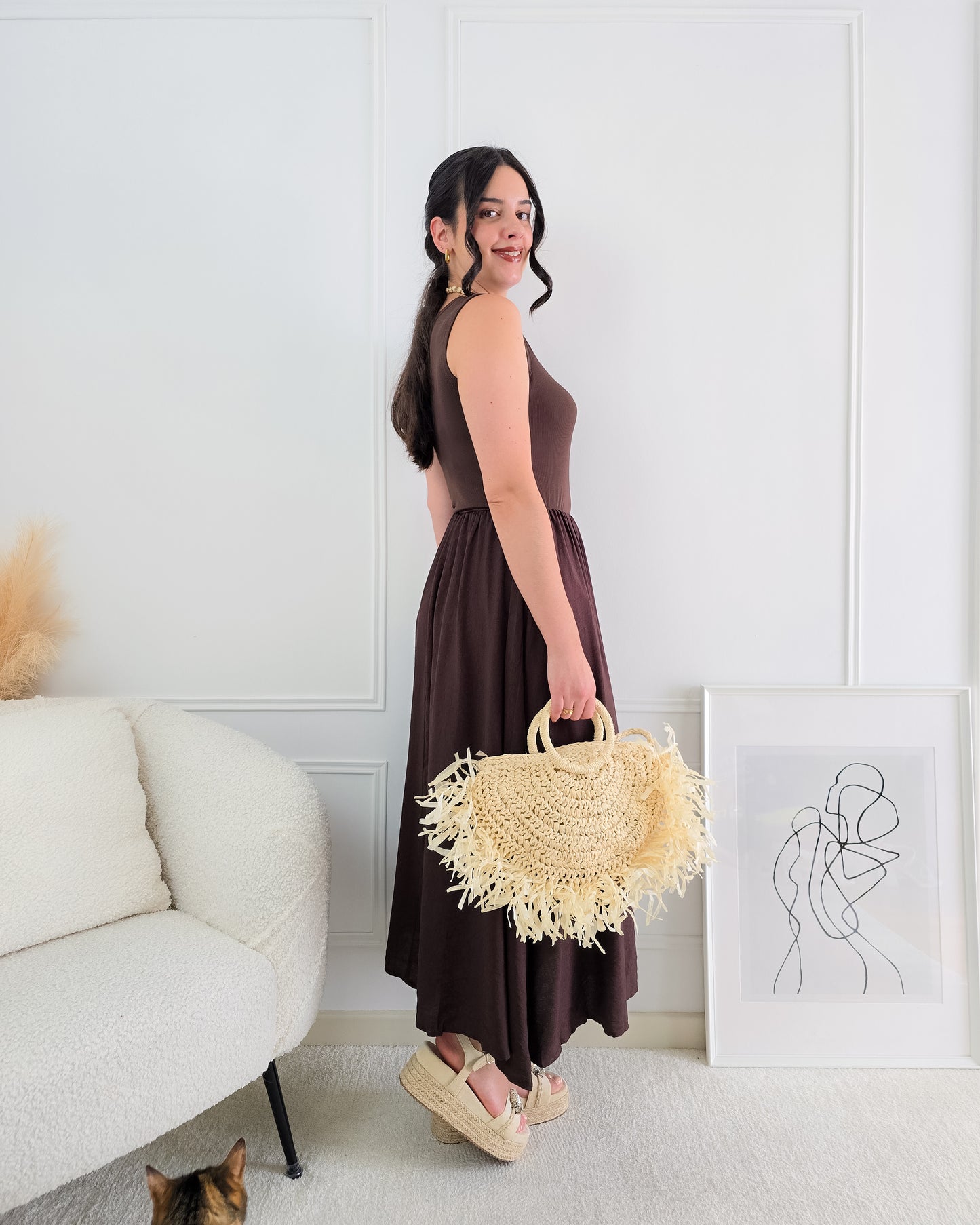 VESTIDO BELA CASTANHO