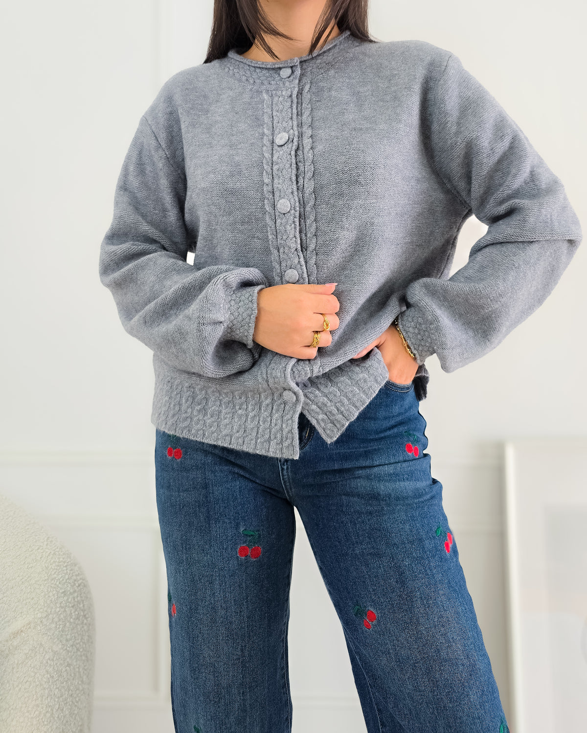 CARDIGAN MATILDE CINZA