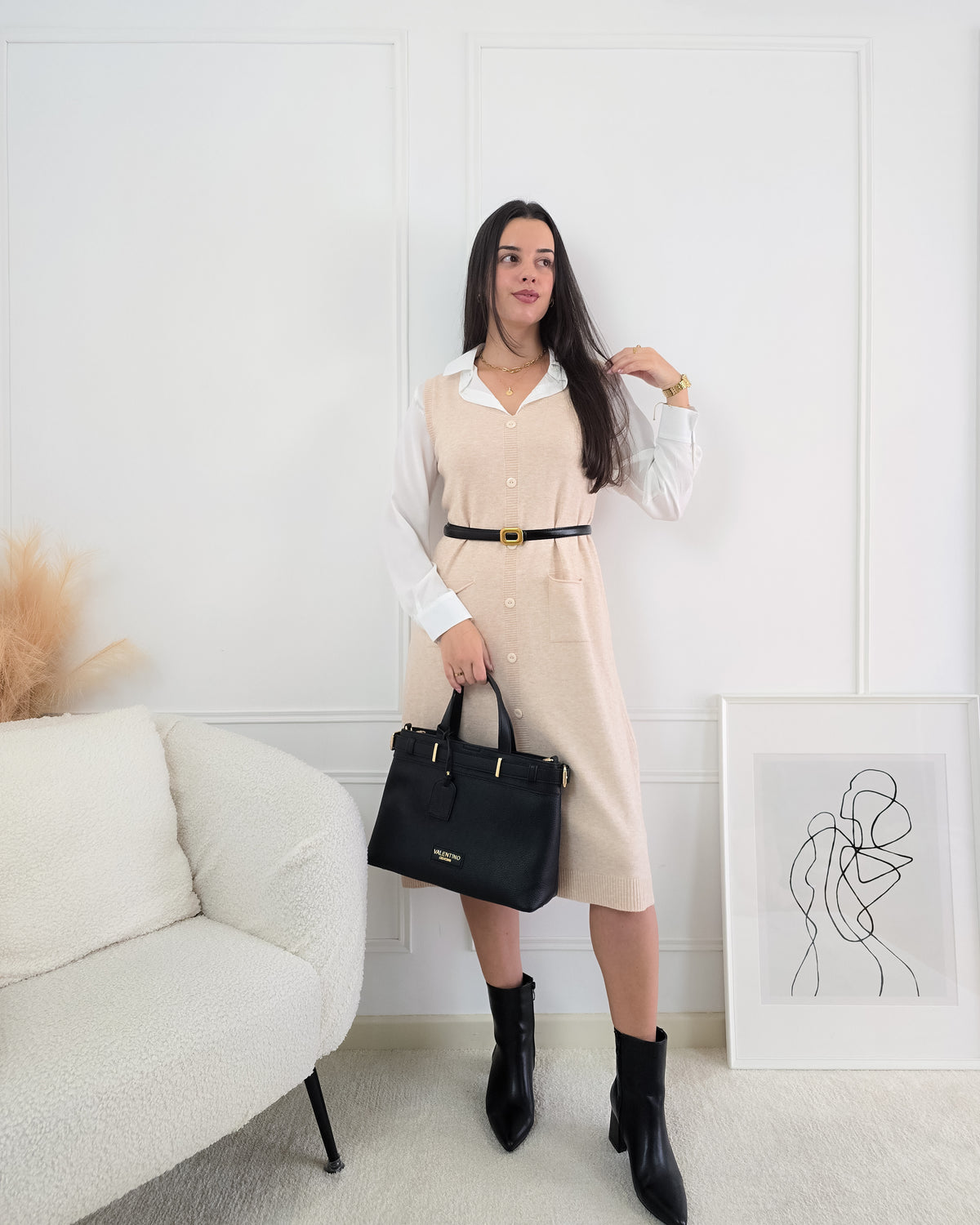 VESTIDO INES AREIA