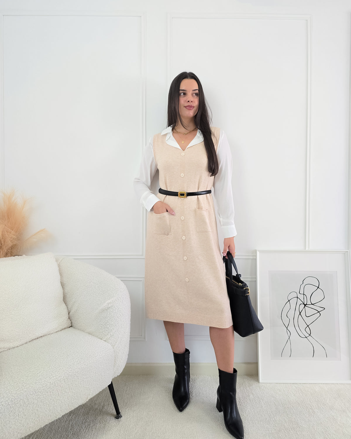 VESTIDO INES AREIA