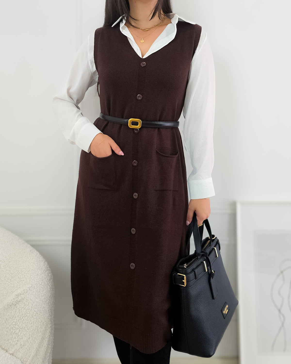 VESTIDO INES CASTANHO