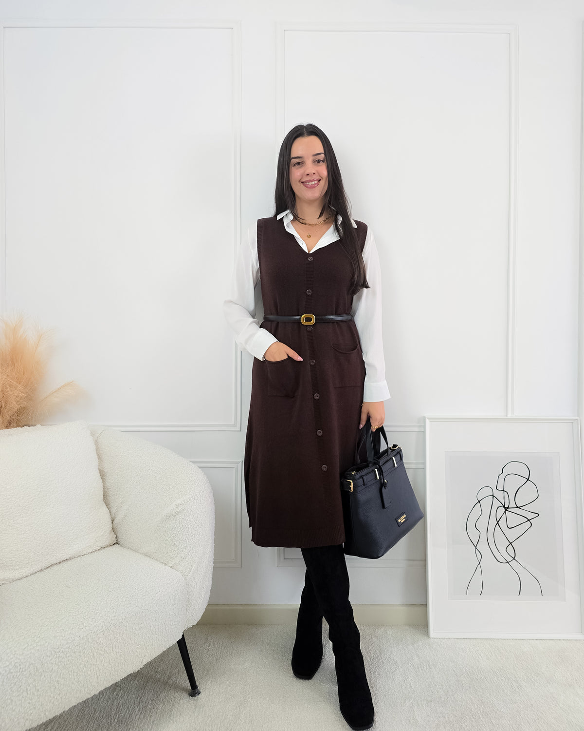 VESTIDO INES CASTANHO
