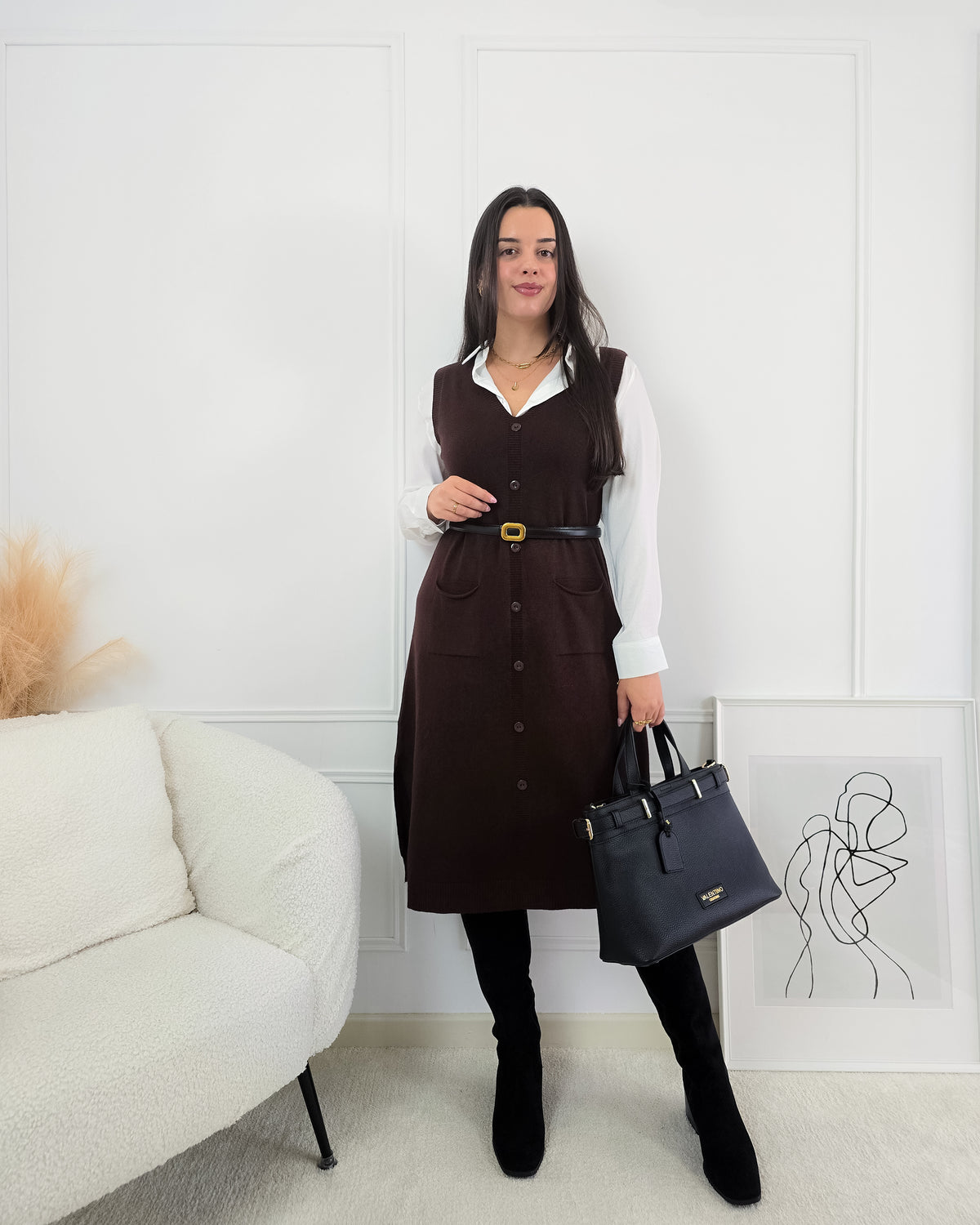 VESTIDO INES CASTANHO