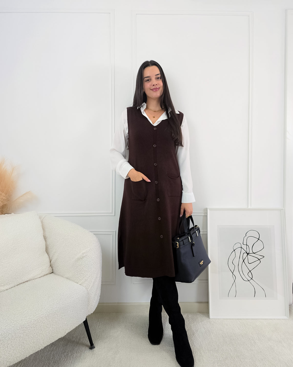 VESTIDO INES CASTANHO