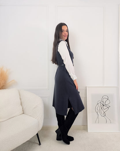 VESTIDO INES CINZA