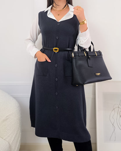 VESTIDO INES CINZA