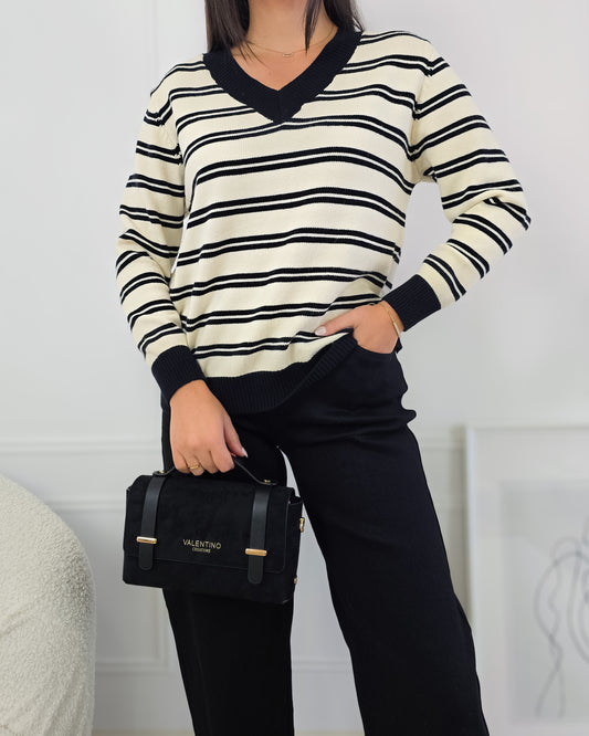 CAMISOLA SOFIA CREME/PRETO