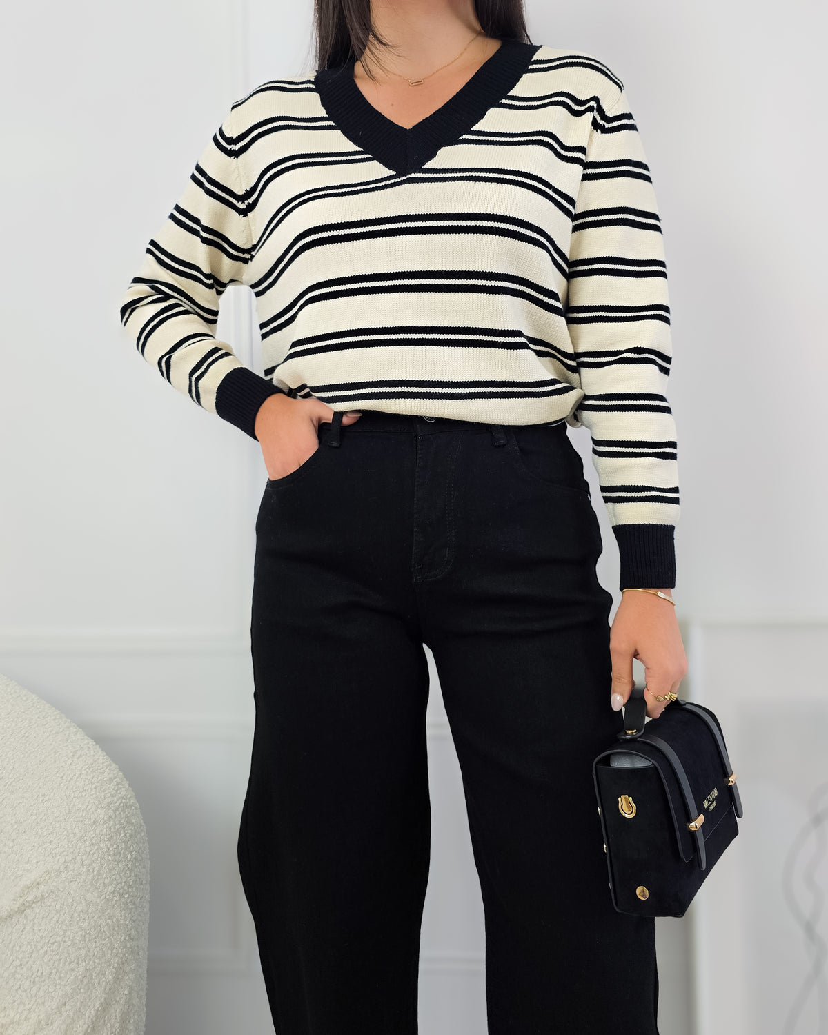 CAMISOLA SOFIA CREME/PRETO