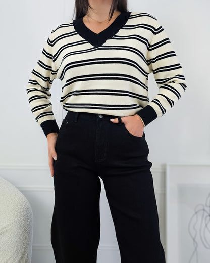 CAMISOLA SOFIA CREME/PRETO