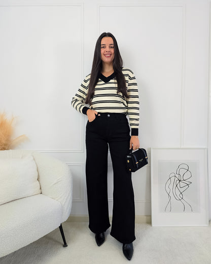 CAMISOLA SOFIA CREME/PRETO